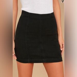 Free People Faded Black Jean Mini Skirt Size 4